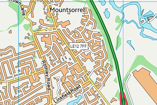 LE12 7FF map - OS VectorMap District (Ordnance Survey)