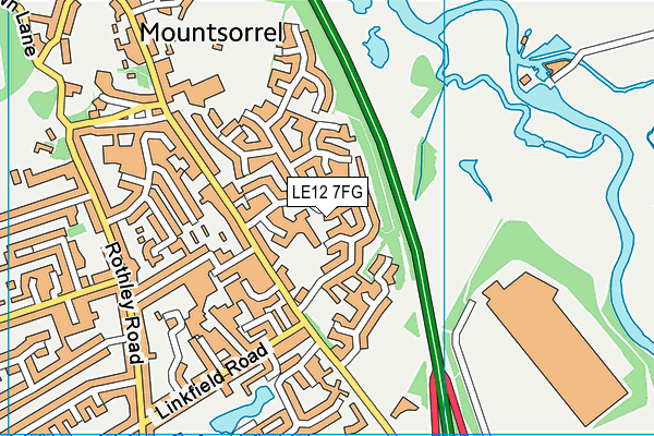 LE12 7FG map - OS VectorMap District (Ordnance Survey)