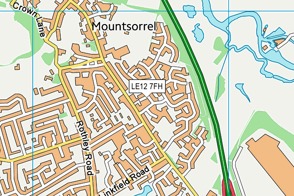 LE12 7FH map - OS VectorMap District (Ordnance Survey)