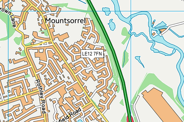 LE12 7FN map - OS VectorMap District (Ordnance Survey)