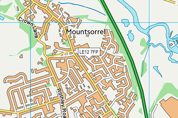 LE12 7FP map - OS VectorMap District (Ordnance Survey)