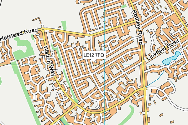 LE12 7FQ map - OS VectorMap District (Ordnance Survey)