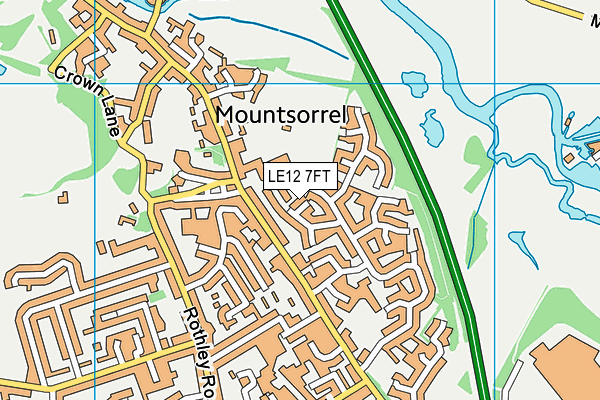 LE12 7FT map - OS VectorMap District (Ordnance Survey)