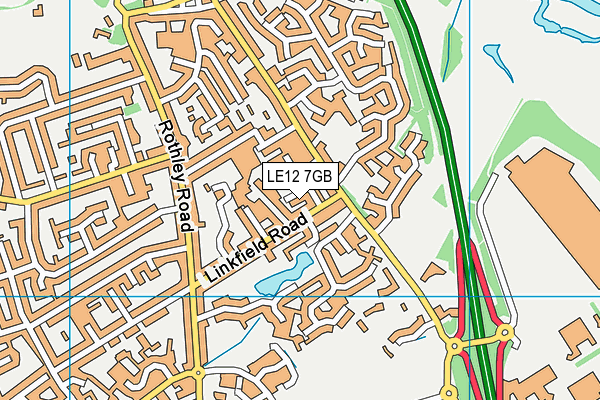 LE12 7GB map - OS VectorMap District (Ordnance Survey)