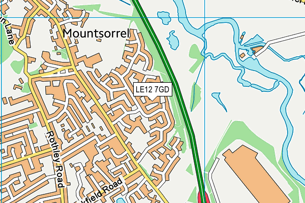 LE12 7GD map - OS VectorMap District (Ordnance Survey)