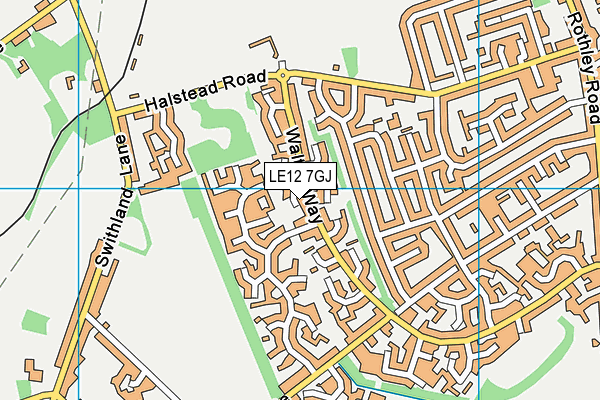 LE12 7GJ map - OS VectorMap District (Ordnance Survey)