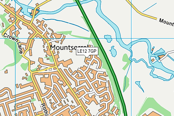 LE12 7GP map - OS VectorMap District (Ordnance Survey)