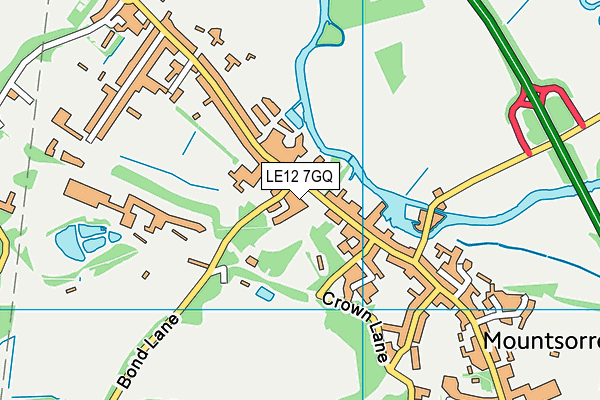 LE12 7GQ map - OS VectorMap District (Ordnance Survey)