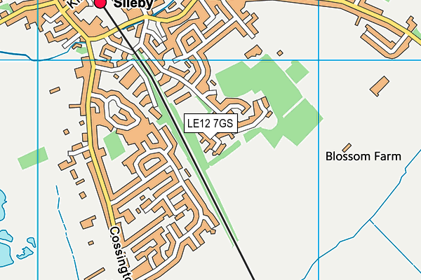 LE12 7GS map - OS VectorMap District (Ordnance Survey)