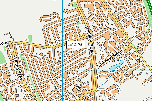 LE12 7GT map - OS VectorMap District (Ordnance Survey)