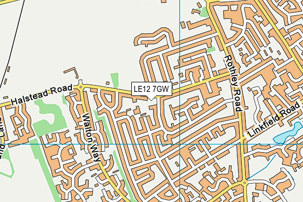 LE12 7GW map - OS VectorMap District (Ordnance Survey)