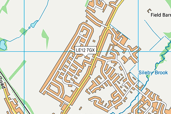 LE12 7GX map - OS VectorMap District (Ordnance Survey)