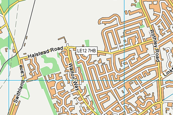 LE12 7HB map - OS VectorMap District (Ordnance Survey)