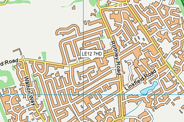 LE12 7HD map - OS VectorMap District (Ordnance Survey)