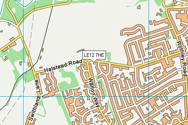 LE12 7HE map - OS VectorMap District (Ordnance Survey)