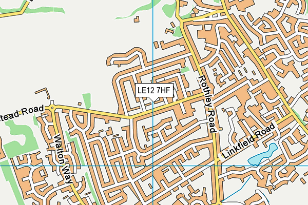 LE12 7HF map - OS VectorMap District (Ordnance Survey)