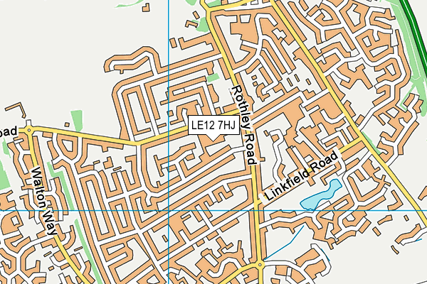 LE12 7HJ map - OS VectorMap District (Ordnance Survey)