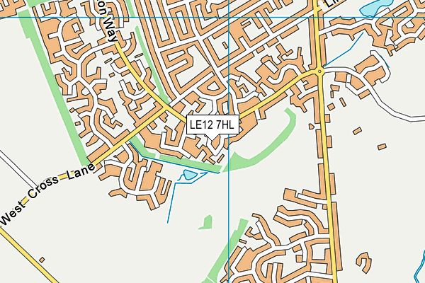 LE12 7HL map - OS VectorMap District (Ordnance Survey)