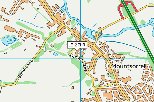 LE12 7HR map - OS VectorMap District (Ordnance Survey)