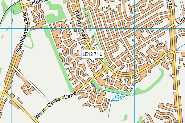 LE12 7HU map - OS VectorMap District (Ordnance Survey)
