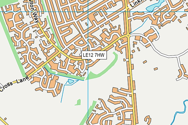 LE12 7HW map - OS VectorMap District (Ordnance Survey)
