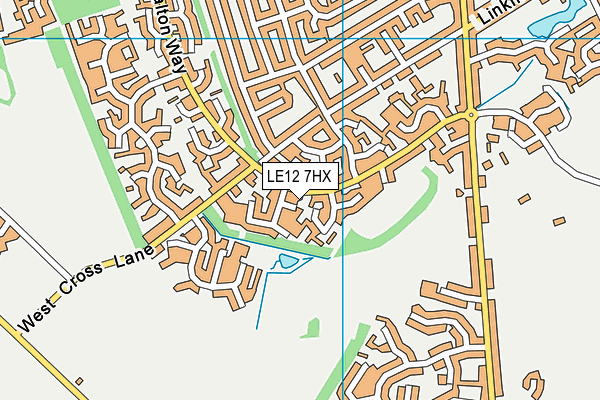 LE12 7HX map - OS VectorMap District (Ordnance Survey)