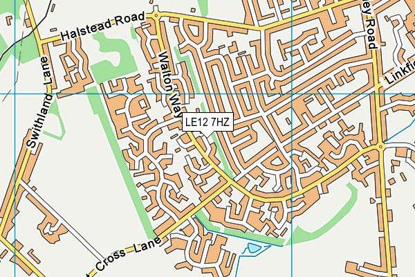 LE12 7HZ map - OS VectorMap District (Ordnance Survey)