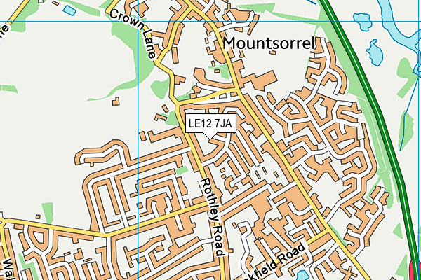 LE12 7JA map - OS VectorMap District (Ordnance Survey)