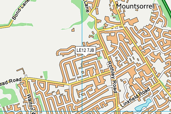 LE12 7JB map - OS VectorMap District (Ordnance Survey)