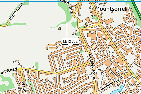 LE12 7JE map - OS VectorMap District (Ordnance Survey)