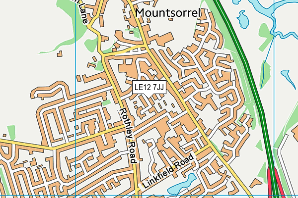 LE12 7JJ map - OS VectorMap District (Ordnance Survey)