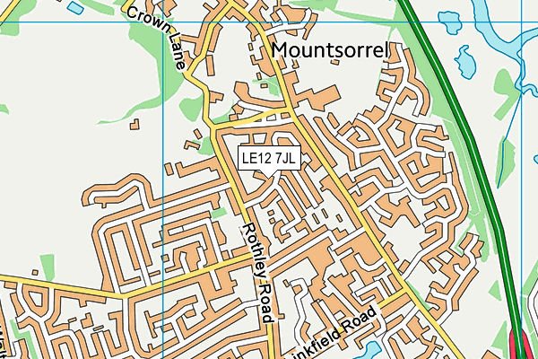 LE12 7JL map - OS VectorMap District (Ordnance Survey)