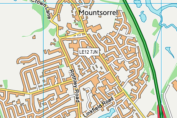 LE12 7JN map - OS VectorMap District (Ordnance Survey)