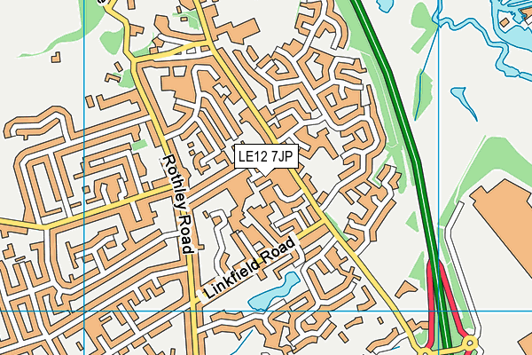LE12 7JP map - OS VectorMap District (Ordnance Survey)
