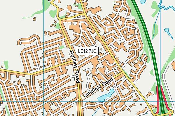 LE12 7JQ map - OS VectorMap District (Ordnance Survey)