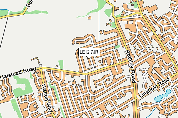 LE12 7JR map - OS VectorMap District (Ordnance Survey)