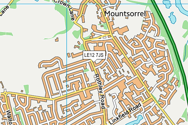 LE12 7JS map - OS VectorMap District (Ordnance Survey)