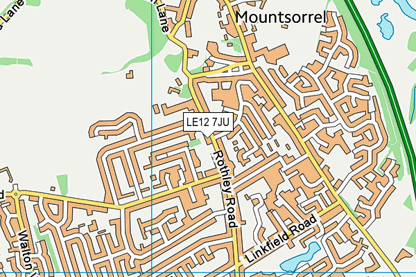 LE12 7JU map - OS VectorMap District (Ordnance Survey)