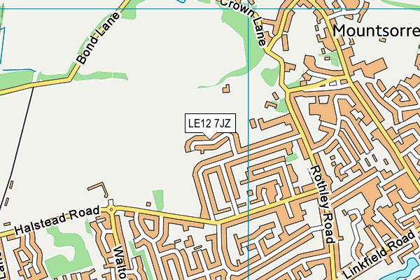 LE12 7JZ map - OS VectorMap District (Ordnance Survey)