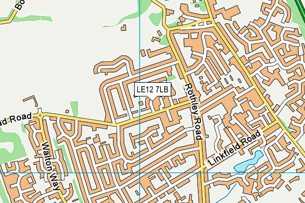 LE12 7LB map - OS VectorMap District (Ordnance Survey)