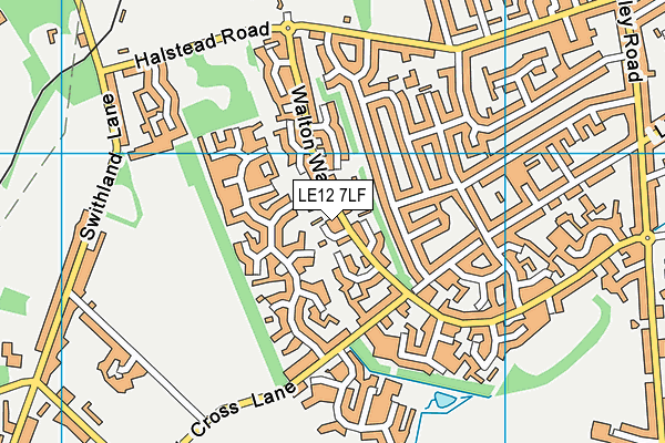 LE12 7LF map - OS VectorMap District (Ordnance Survey)