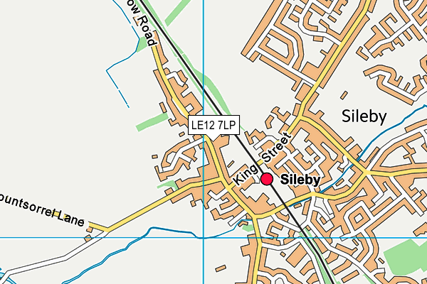 LE12 7LP map - OS VectorMap District (Ordnance Survey)