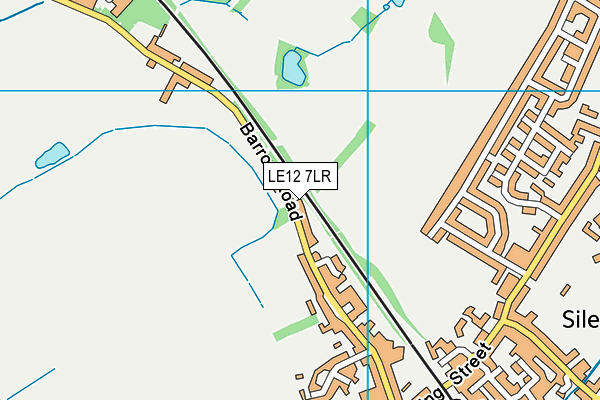 LE12 7LR map - OS VectorMap District (Ordnance Survey)