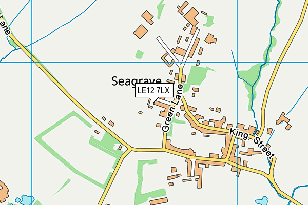 LE12 7LX map - OS VectorMap District (Ordnance Survey)