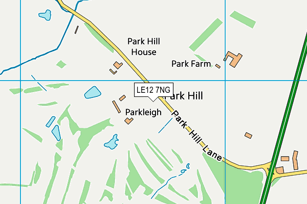Park Hill Golf Club (Closed) map (LE12 7NG) - OS VectorMap District (Ordnance Survey)