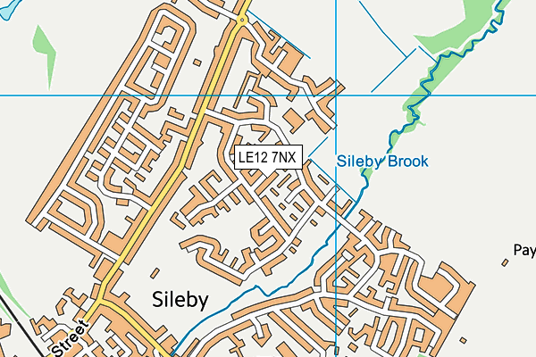 LE12 7NX map - OS VectorMap District (Ordnance Survey)