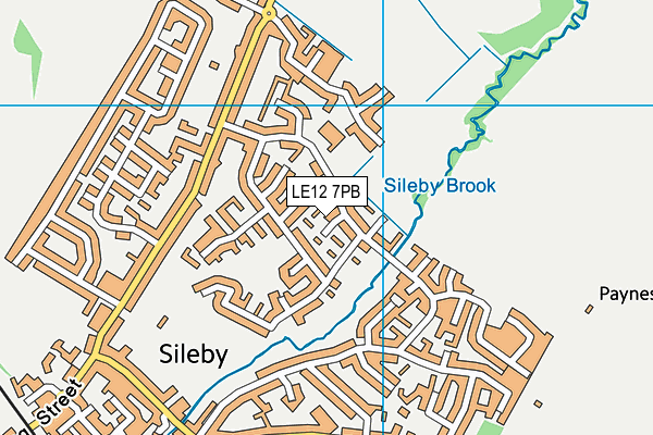 LE12 7PB map - OS VectorMap District (Ordnance Survey)