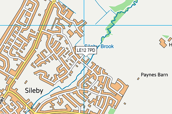 LE12 7PD map - OS VectorMap District (Ordnance Survey)