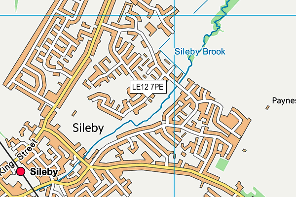 LE12 7PE map - OS VectorMap District (Ordnance Survey)