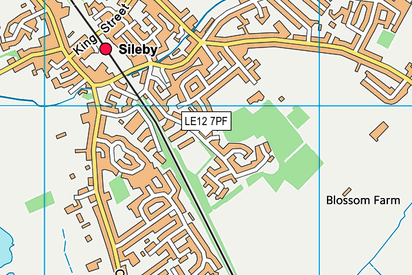 LE12 7PF map - OS VectorMap District (Ordnance Survey)